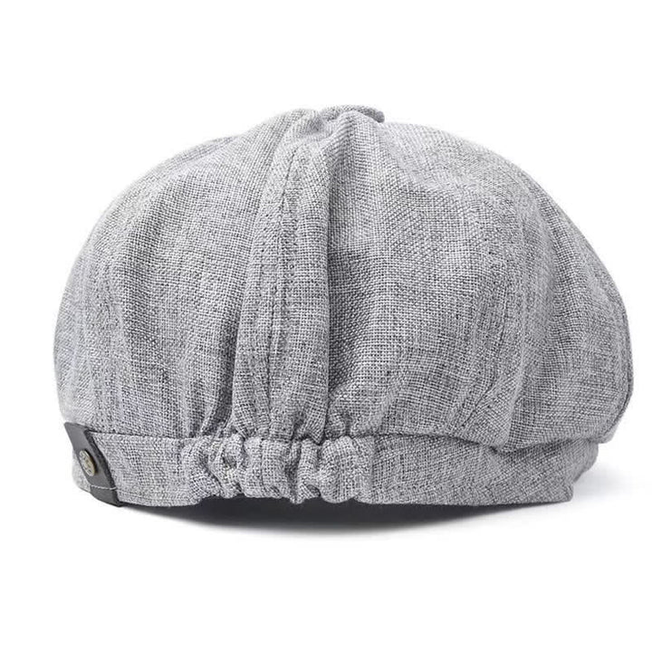 Casual Breathable Linen Octagonal Beret Cap