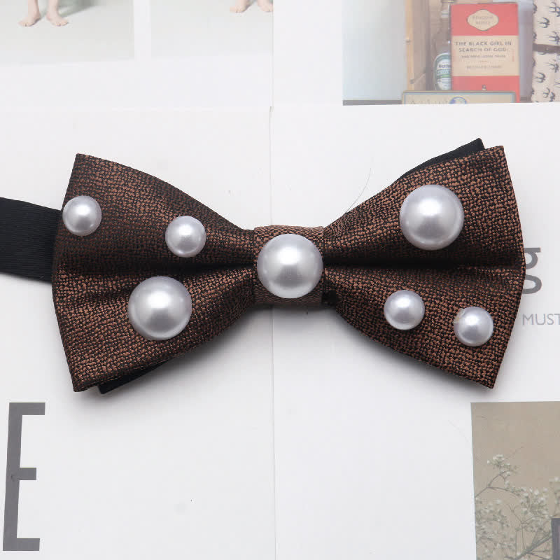 Artificial Pearls Dancing Party Bow Tie