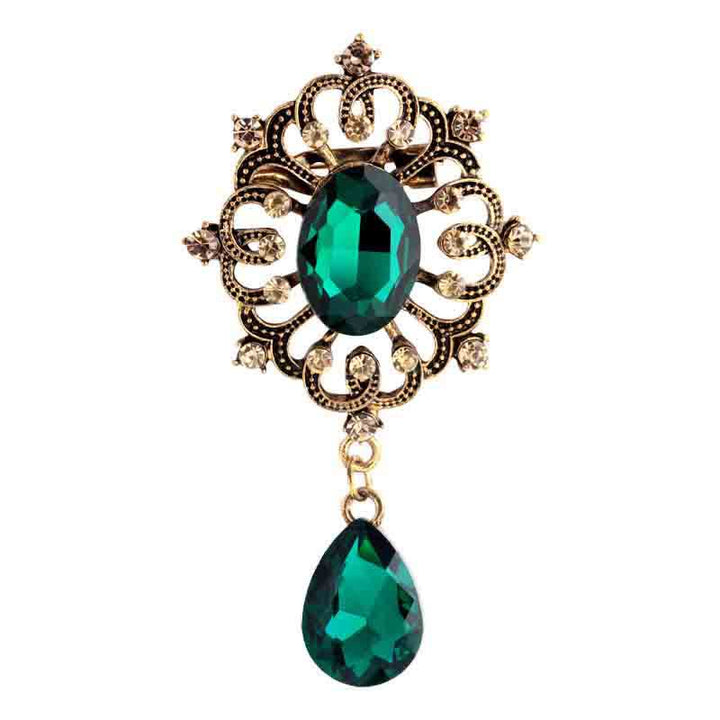 Women's Ornate Antique Waterdrop Brooch