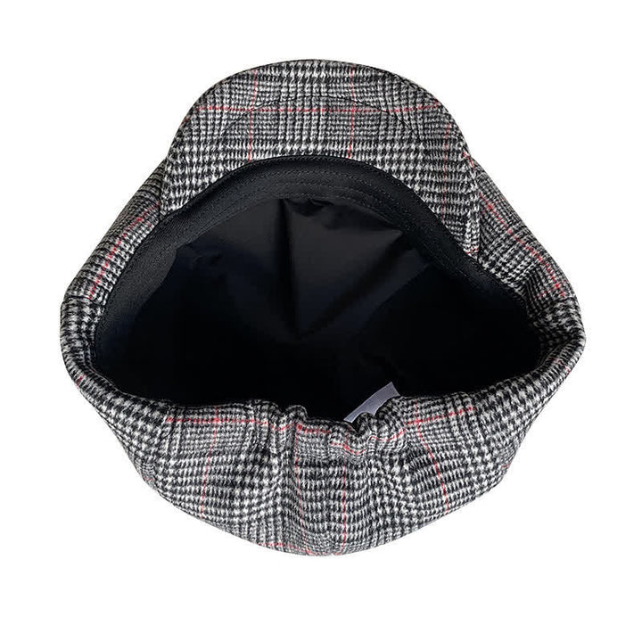 British Black & White Chequered Octagonal Beret Cap