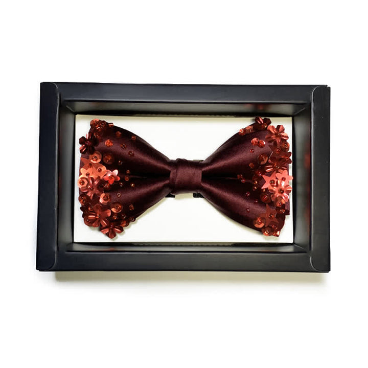 Men's Sequin Flourishing Bow Tie Pocket Square