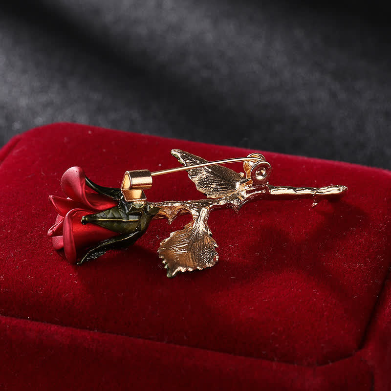 Men's Romantic Gold Rose Brooch