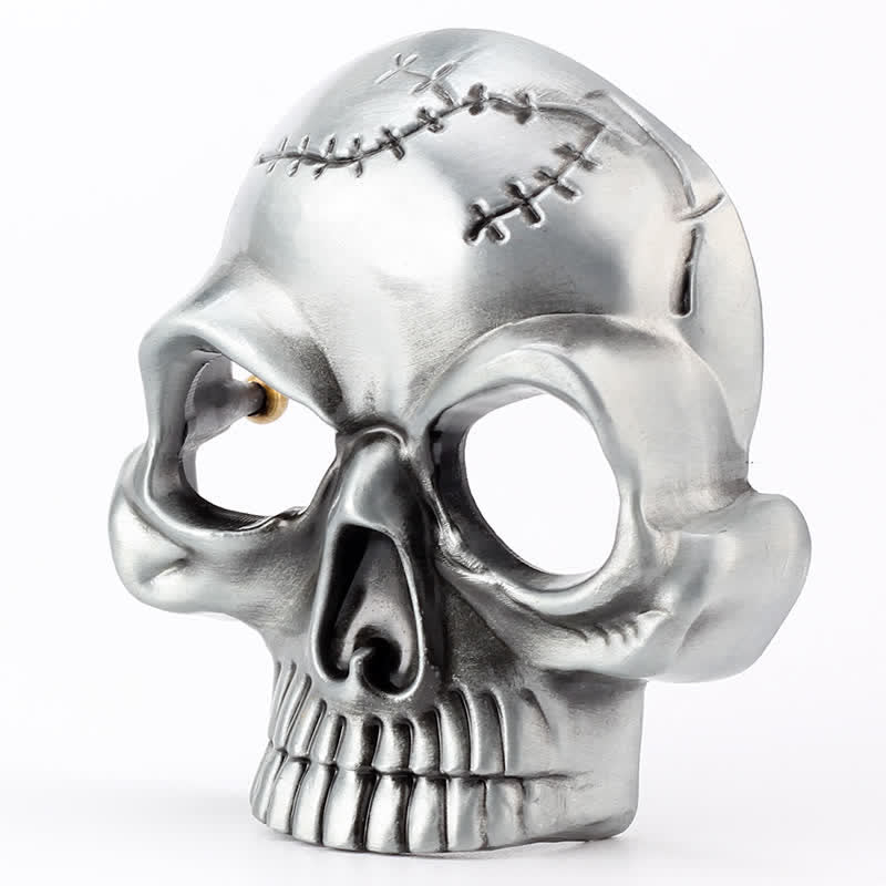 Men's Gothic Skull Face Head Leather Belt