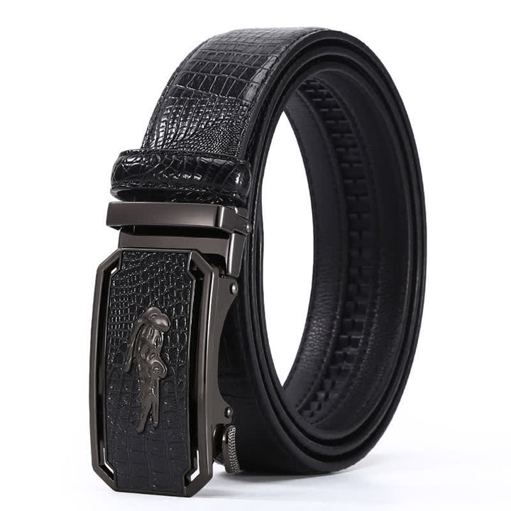 Men's Crocodile Pattern Automatic Buckle Leather Belt