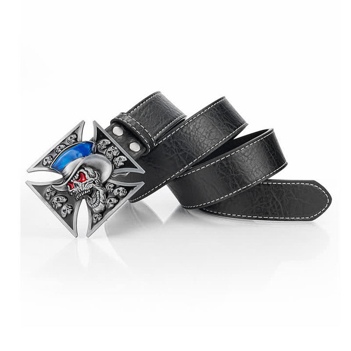 Men's Gorgeous Skull Cross Punk Leather Belt