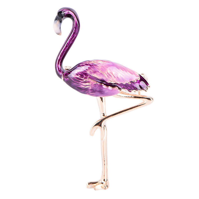 Women's Exotic Enamel Flamingo Brooch