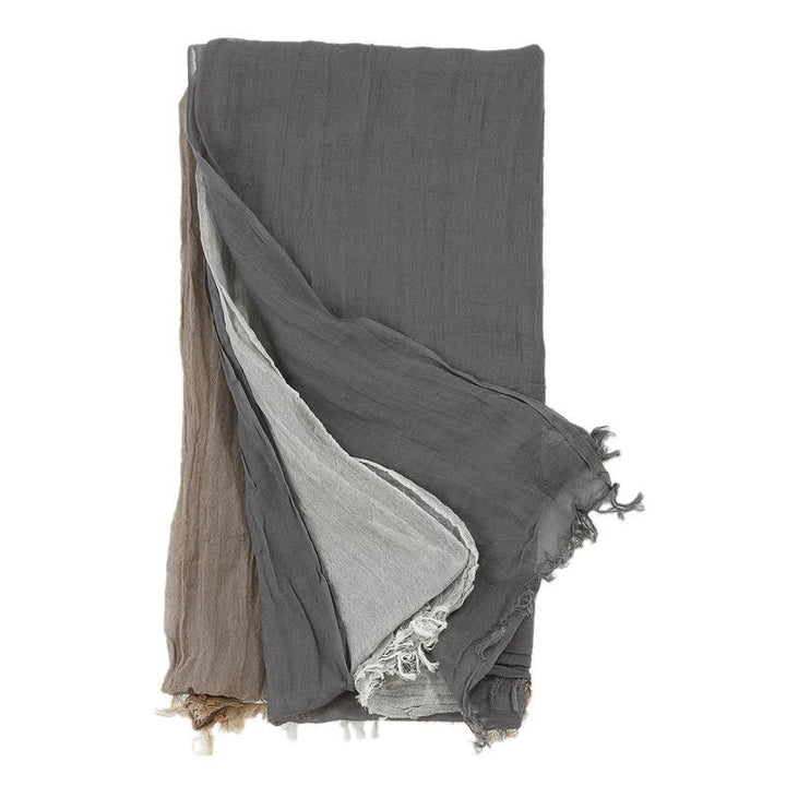 Men's Simple Three-Color Splicing Raw Trim Scarf