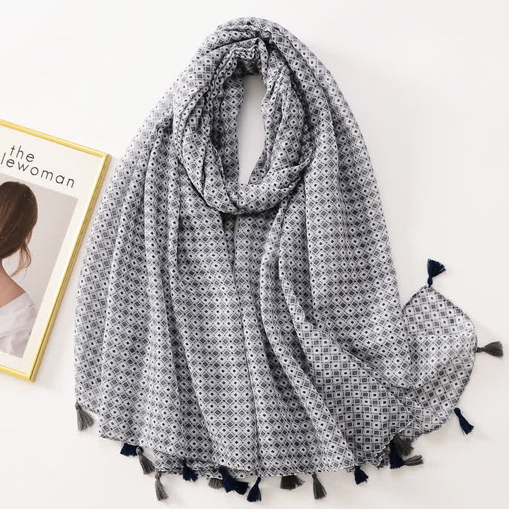 Women's Thin Lovely Butterfly Floral Tassel Scarf - Style #18 - image 23