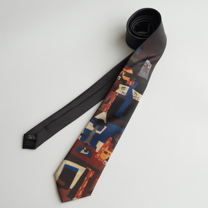 Men's Black & Red Three Musicians Necktie