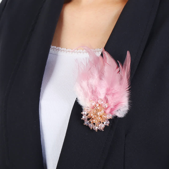 Women's Luxury Crystal Branch Snowflake Feather Brooch