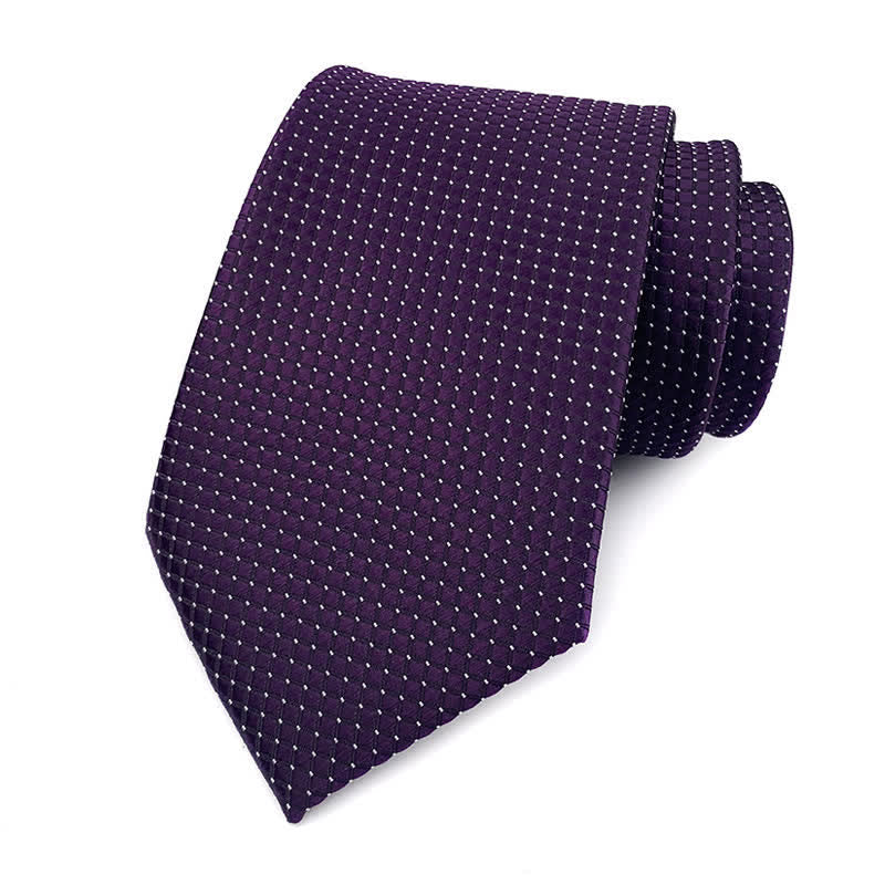 Men's Solid Color Subtle Checked Office Necktie