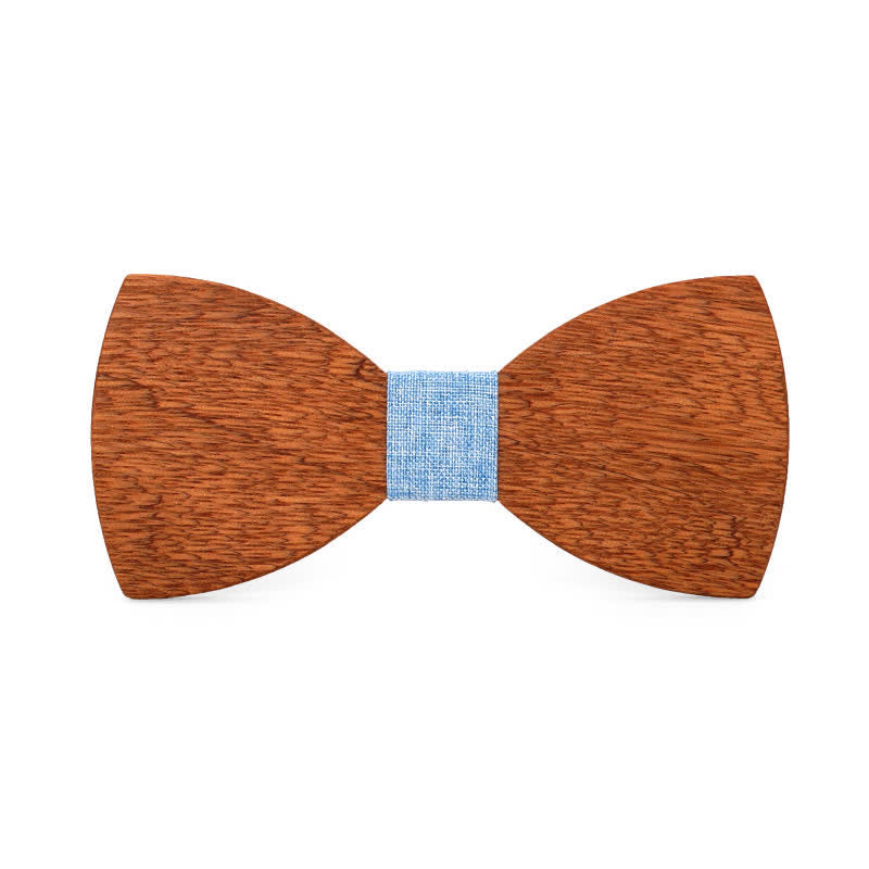 Men's Vintage Begonia Wooden Bow Tie