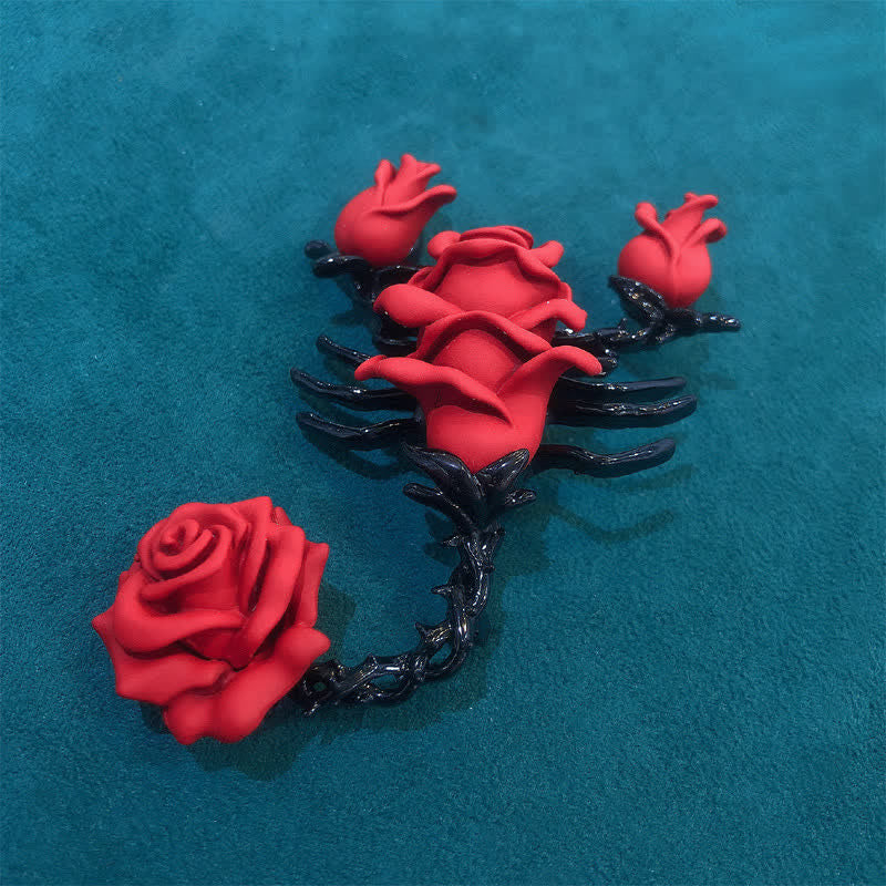 Men's Personality Scorpion Rose Brooch