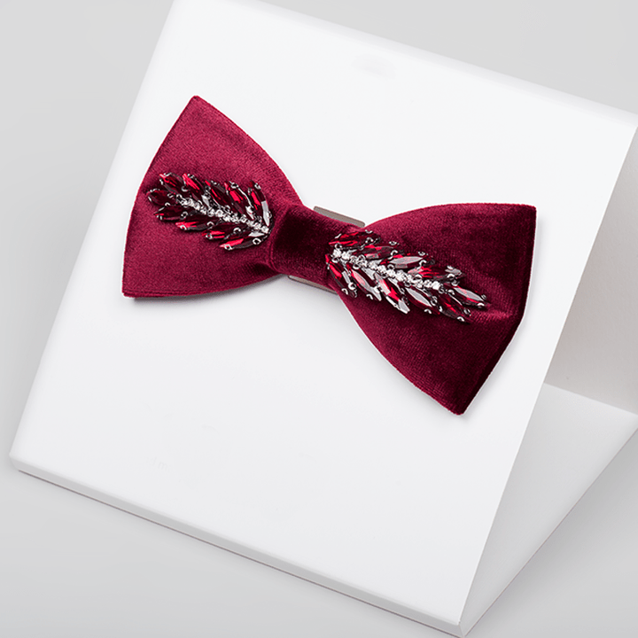 Men's Witty Crystal Velvet Bow Tie