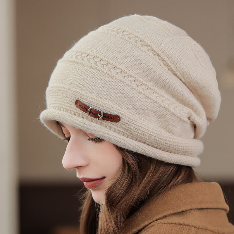 Women's Packable Winter Cap Pile Knitted Hat