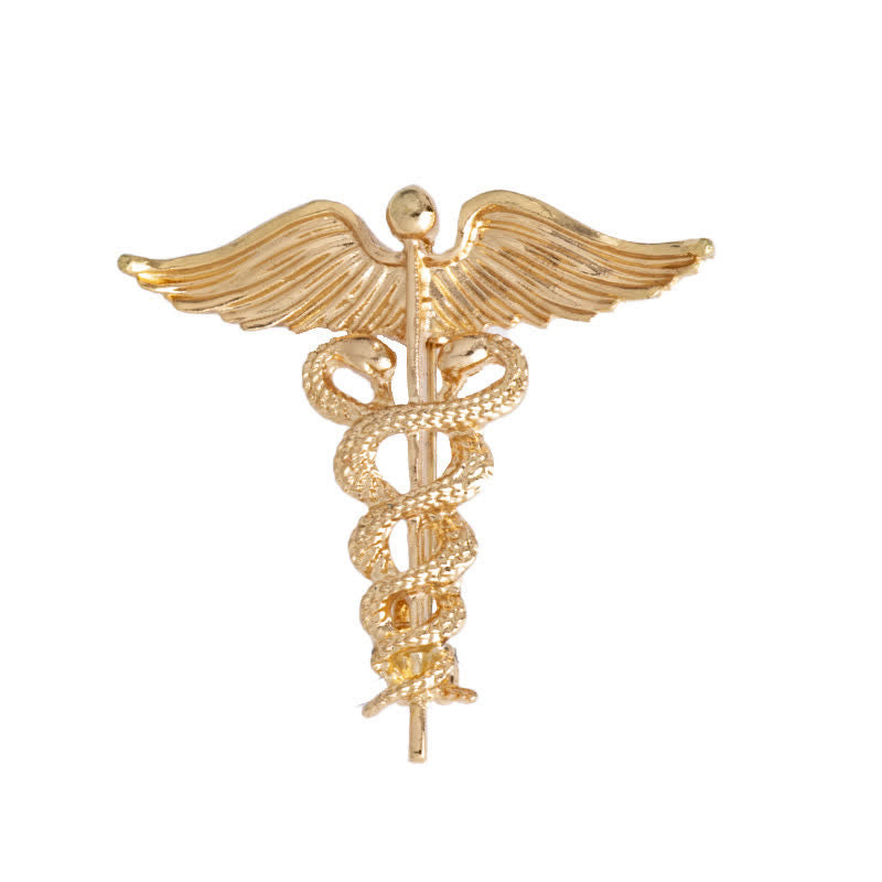 Men's Caduceus Double Snakes Brooch