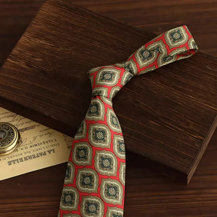 Men's Chili Pepper Red & Green Medallion Necktie - image 2