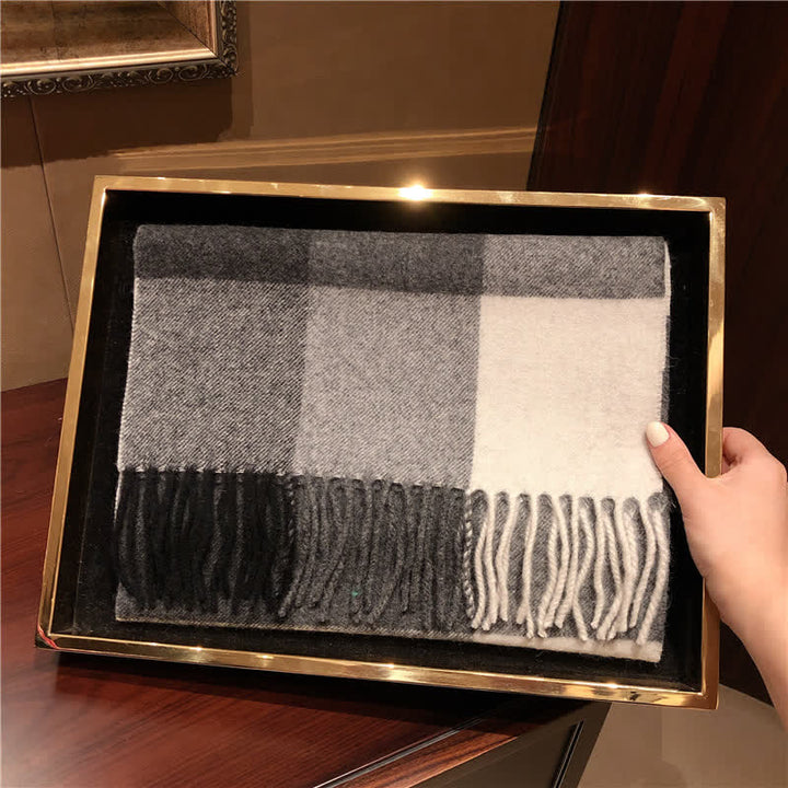 Unisex Lamb Edinburgh Big Warm Plaid Scarf - #7 - image 16