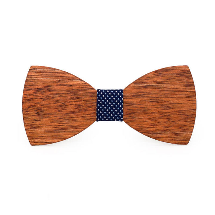 Men's Vintage Begonia Wooden Bow Tie