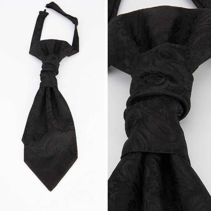 Men's Paisley Suit Vest Pre-tied Necktie - Black - image 3