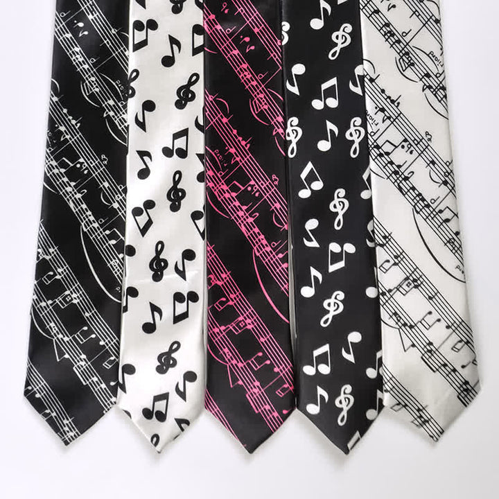 Men's Personality Piano Music Note Necktie