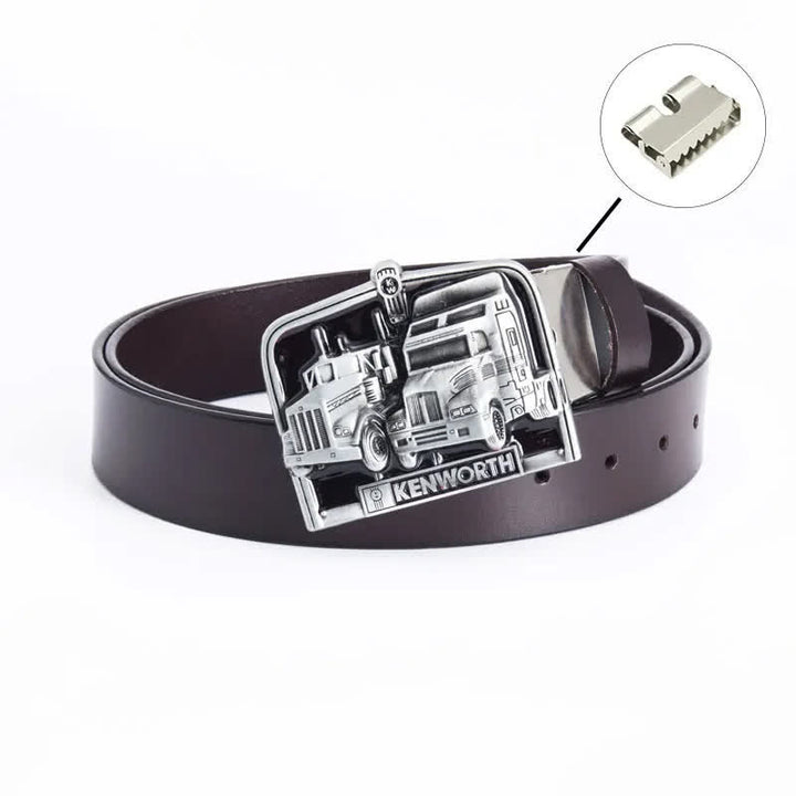 Men's Punk Truck Driver Enamel Buckle Leather Belt