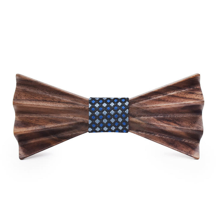 Men's Dark Stereo 3D Folded Wooden Bow Tie