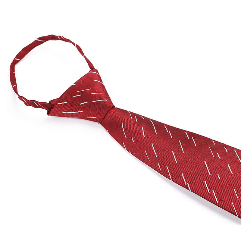 Men's Shooting Star Zipper Tie Striped Necktie