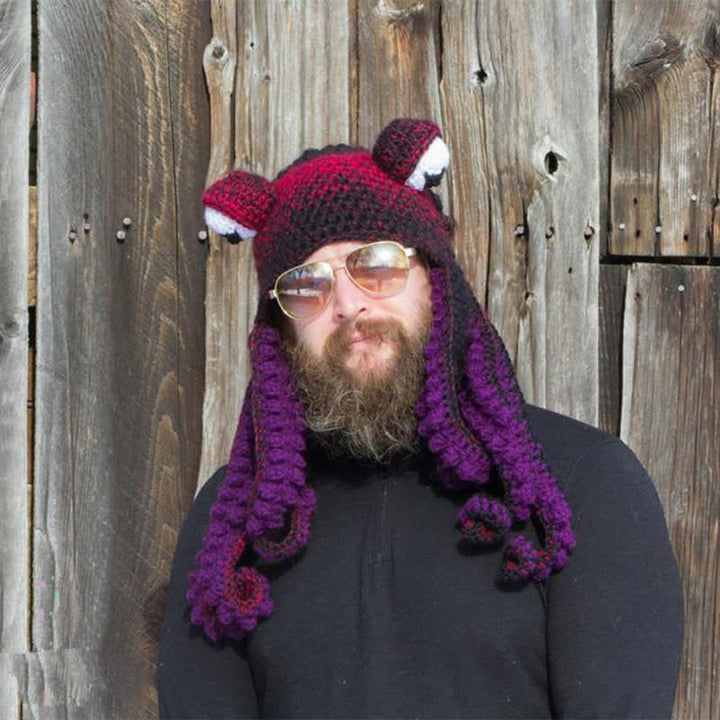 Novelty Octopus Tentacles Big Eyeball Knitted Hat