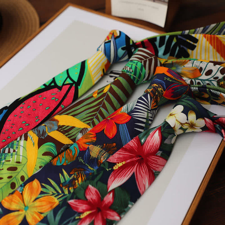 Men's Colorful Tropical Floral Necktie