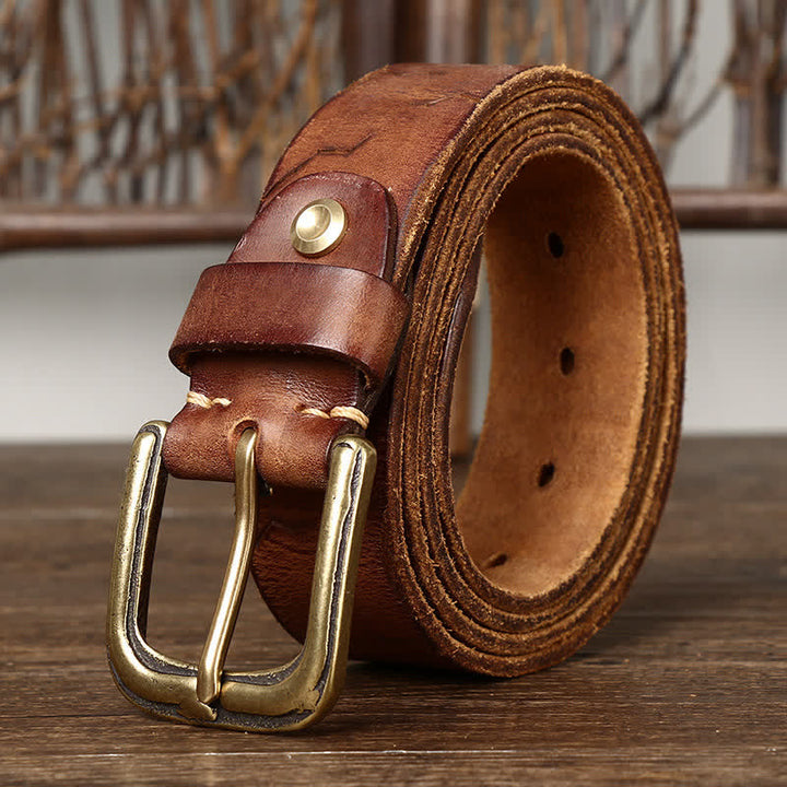 Men's Carving Crack Ship Anchor Leather Belt - image 9