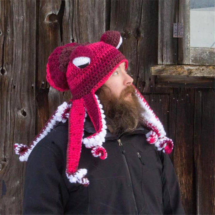 Novelty Octopus Tentacles Big Eyeball Knitted Hat