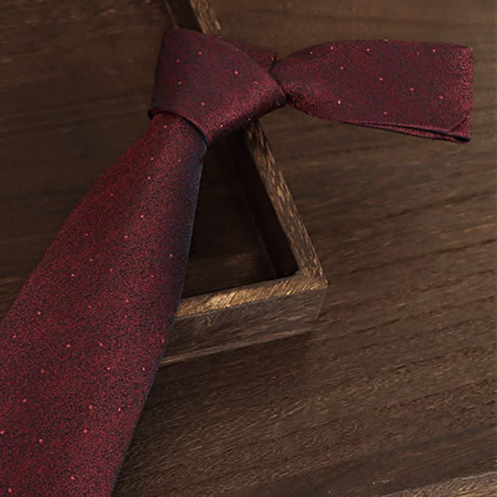 Men's Burgundy Little Dots Necktie