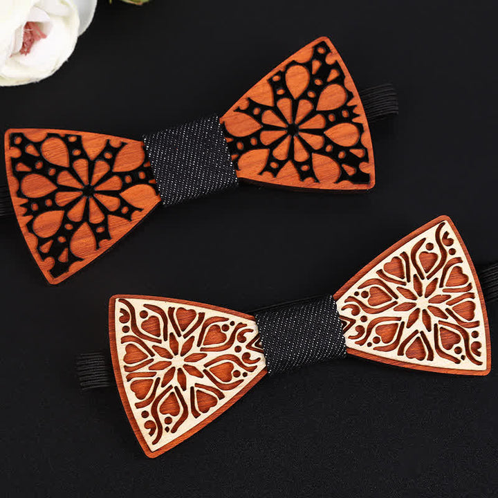 Men's Majestic Floral Wooden Bow Tie