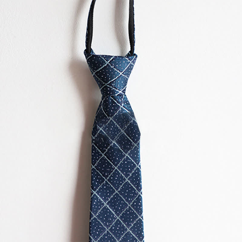 Men's Elegant Zipper Tie Paisley Striped Necktie