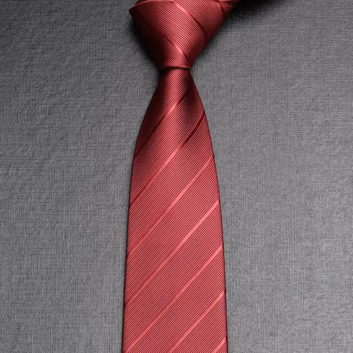 Men's Dark Colored Twill Business Necktie - Red - image 5