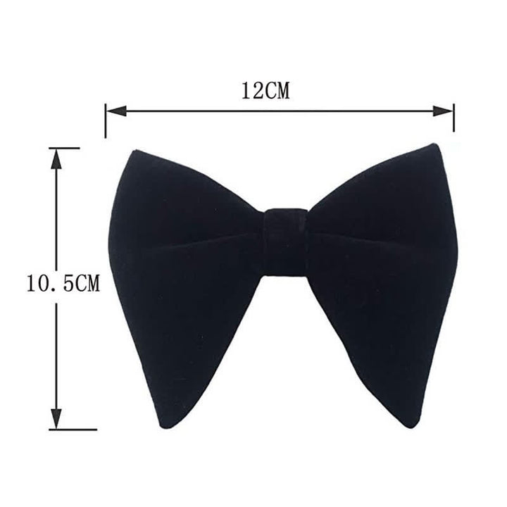 3Pcs Men's Velvet Oversized Pointed Bow Tie Set