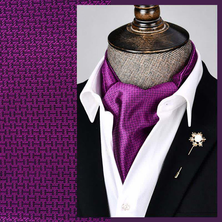 DarkMagenta Modern Grandeur Ascot Geometry Cravat