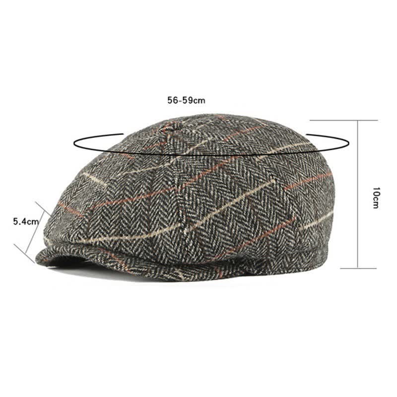 British Plaid Octagonal Cabbie Beret Cap