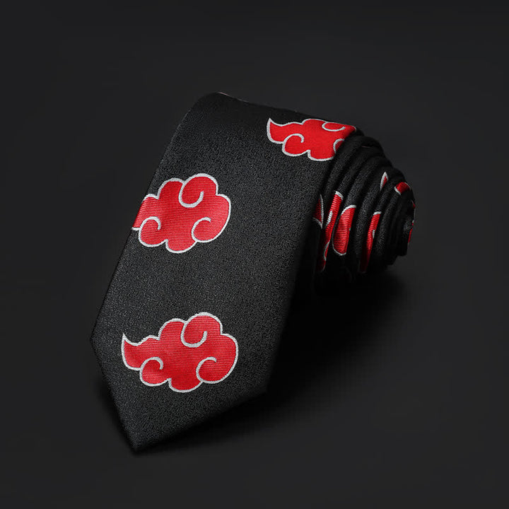 Men's Akatsuki Red Clouds Cosplay Anime Necktie