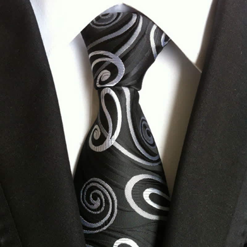 Men's Hurricane Wave Paisley Necktie - Black - image 0