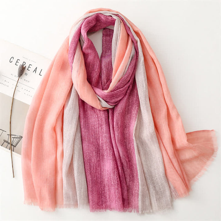 Women's Lightweight Mixed Color Stitching Scarf