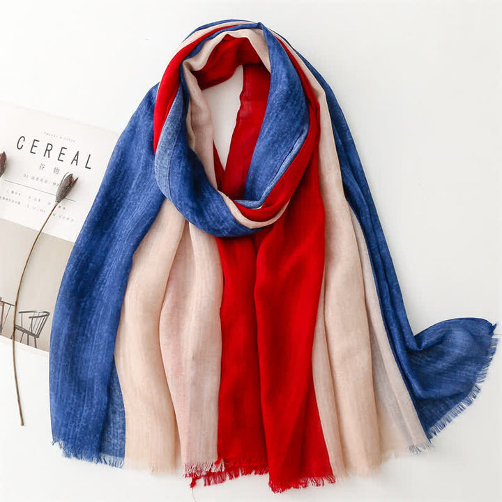 Women's Lightweight Mixed Color Stitching Scarf