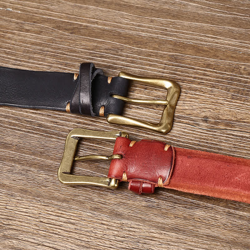 Men's Vintage Carving Crack Leather Belt