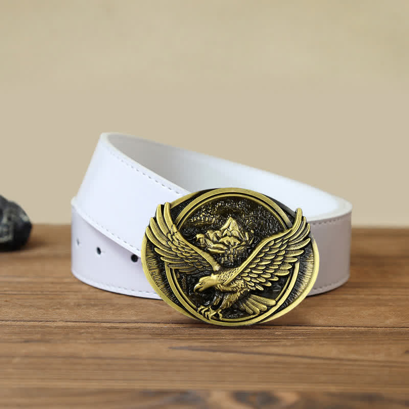 Men's DIY Domineering Flying Eagle Buckle Leather Belt