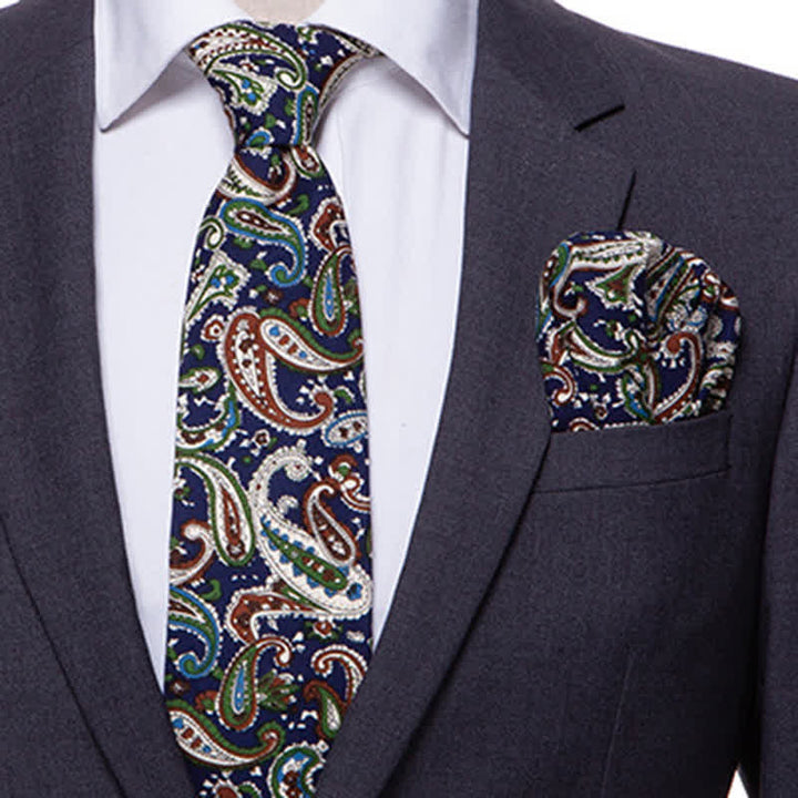 2Pcs Men's Exotic Paisley Necktie Set