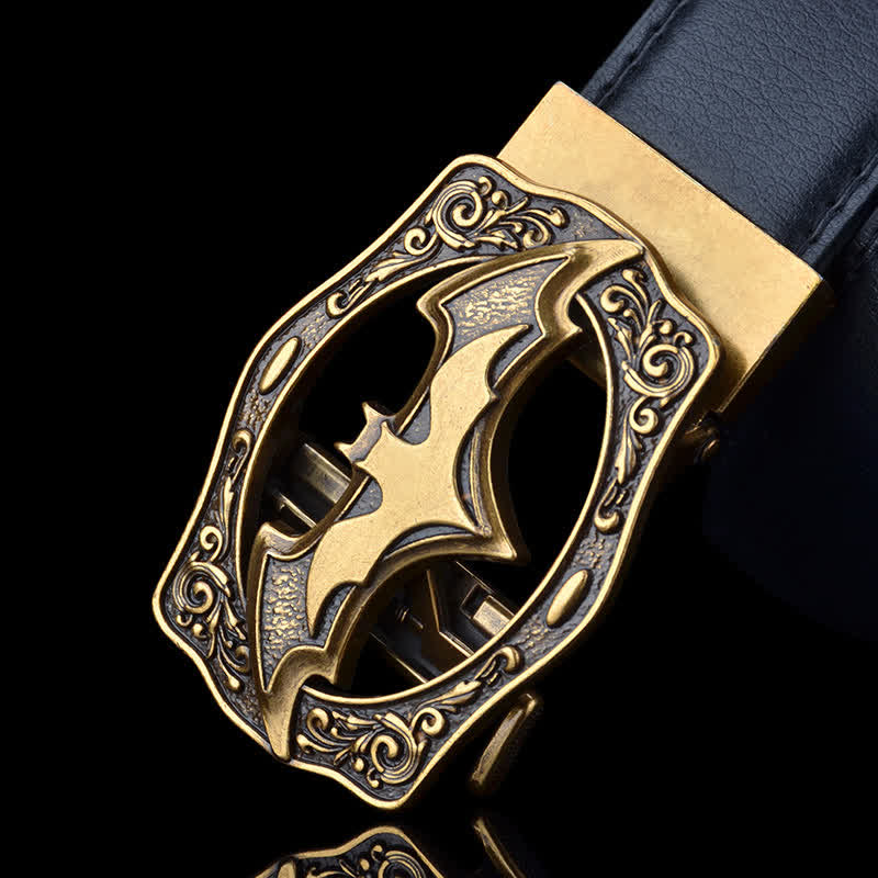 Men's Bat Hollow Buckle Leather Belt