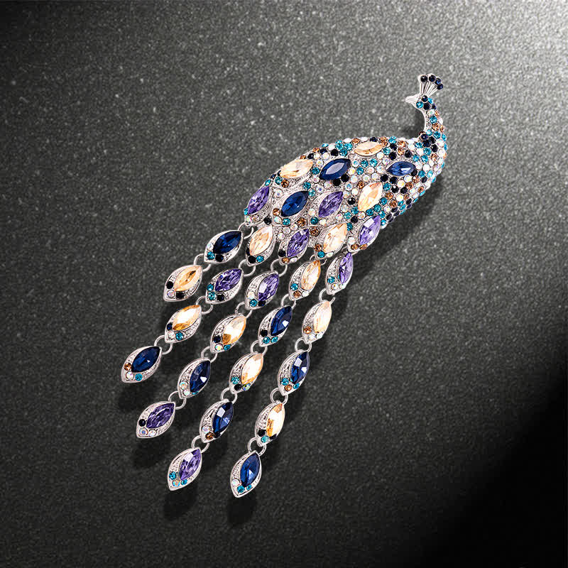 Women's Grazioso Peacock Fringe Brooch