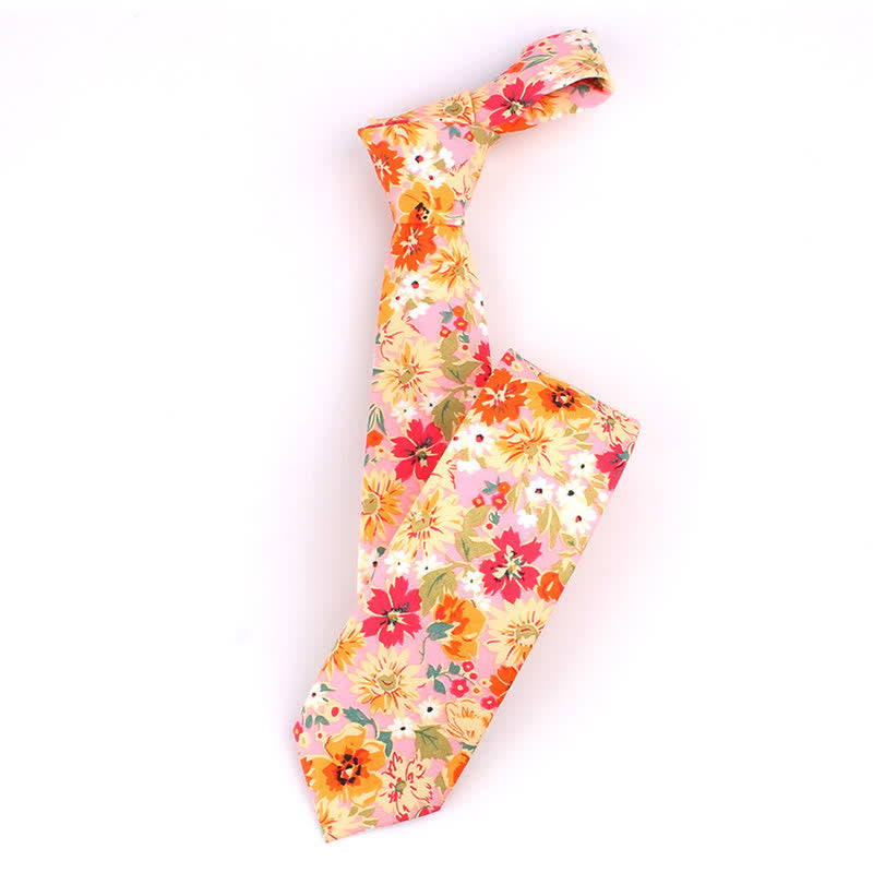 Men's Colorful Tropical Floral Necktie