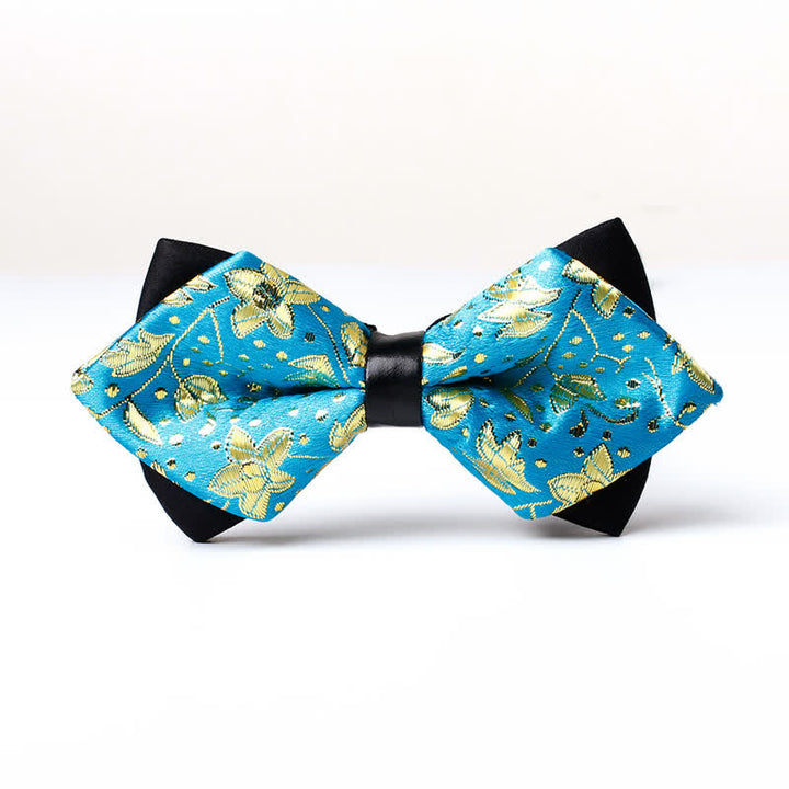 Men's Gold Hue Paisley Pointed Bow Tie